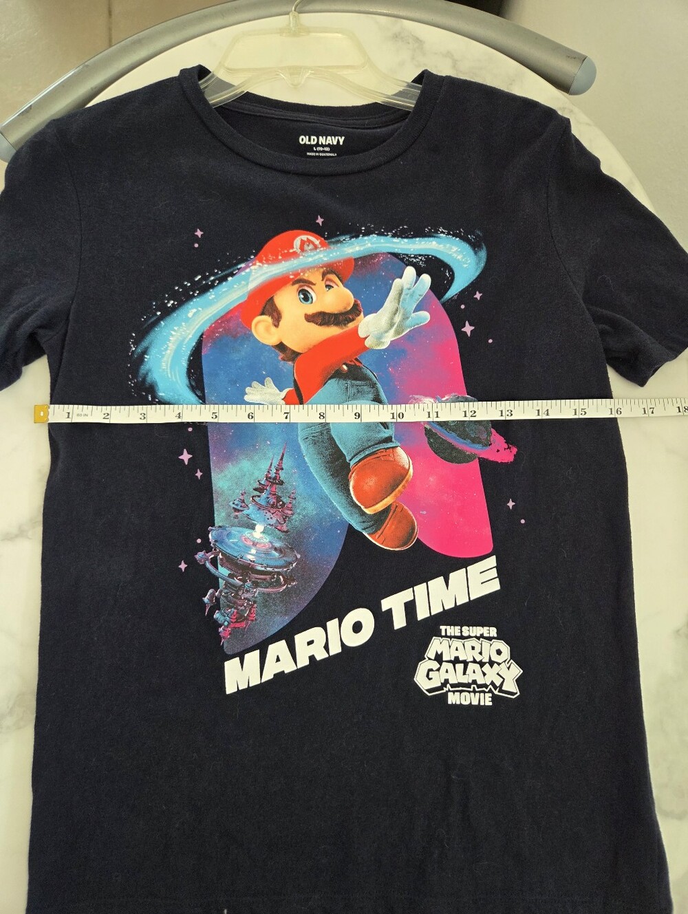 ​Old Navy Boys Large Super Mario Galaxy T Shirt Navy Blue Size 10-12 - Picture 11 of 12